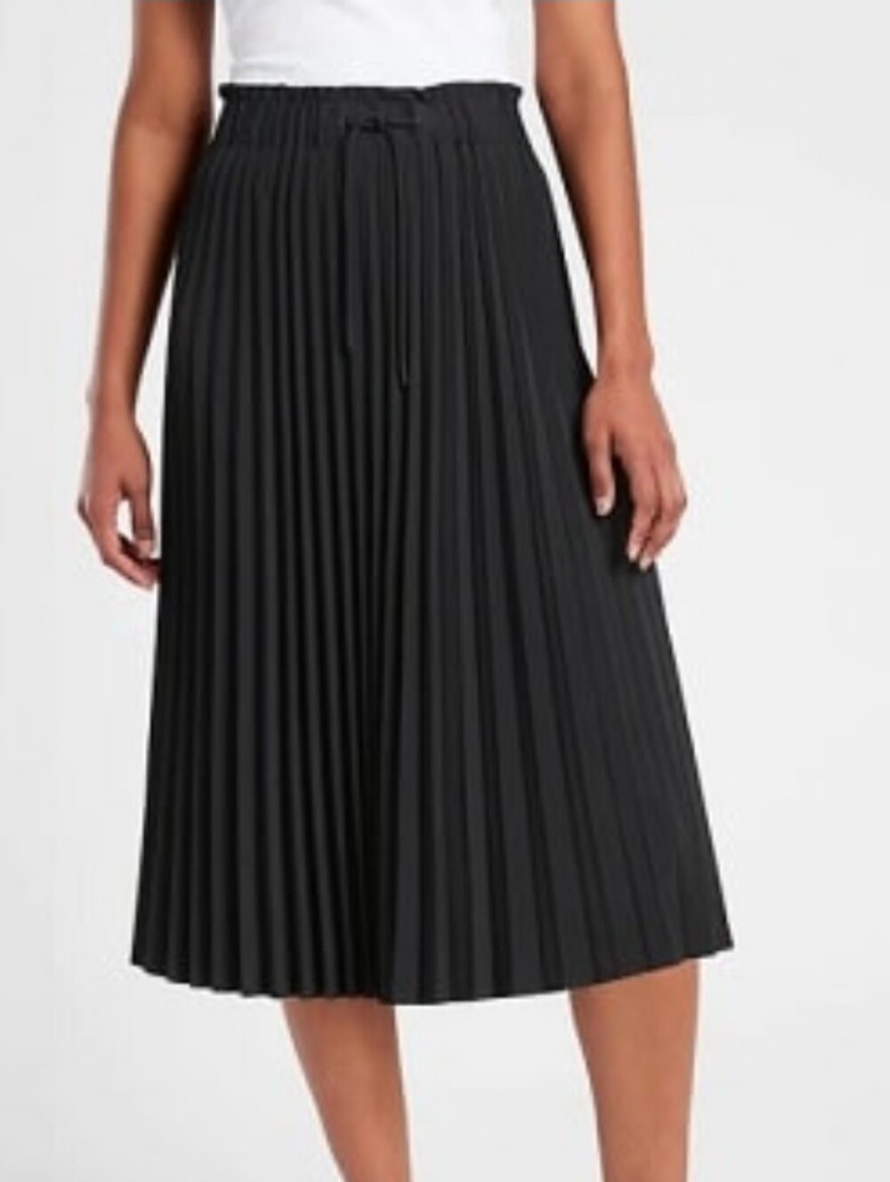 Athleta Hayes Pleated Midi Skirt Black Size Small Business Casual Office